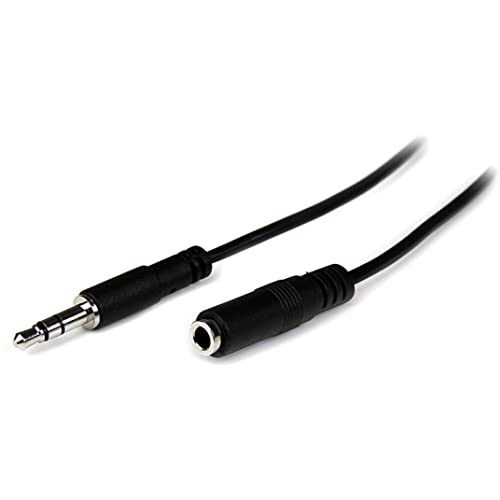 StarTech.com MU1MMFS Male/Female 1-Meter Slim 3.5mm Stereo Extension Audio Cable - Image 1