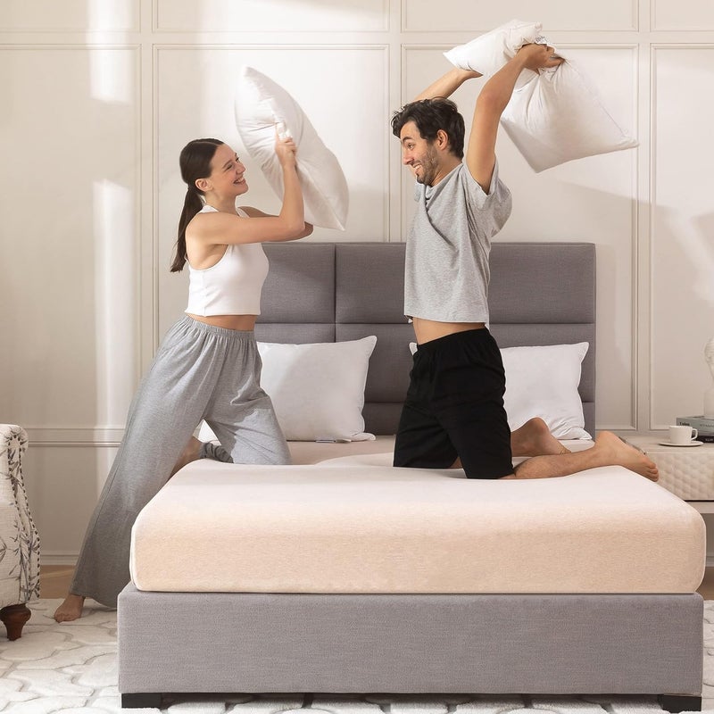 Harmony Home وسادة هارموني هوم من ريش الإوز النادر - حشوة ريش إوز فاخرة مع غطاء قطن - جودة مجموعة الفنادق الفاخرة لراحة النوم الفاخرة - حجم قياسي (45x70 سم) - Image 5