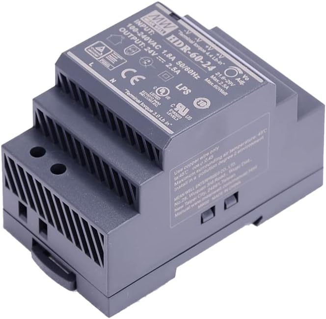 Mean Well HDR 60W 24V Ultra Slim Step Shape DIN Rail AC DC Power Supply HDR 60 24 - Image 3