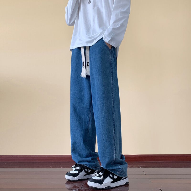 Unisex Classic Denim Jeans Loose Fit Daily Outdoor Wear - Image 1