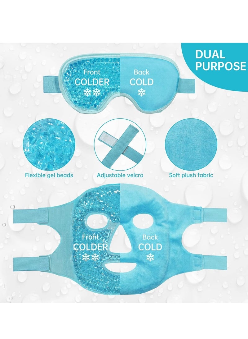 شاربدو قناع العين البارد للوجه حزمة ثلج تقلل من نفخة الوجه ، الهالات السوداء ، حبات الجل حزمة ضغط باردة للحرارة الساخنة ، سبا للوجه لنوم المرأة ، الضغط ، الصداع ، العناية بالبشرة - Image 2