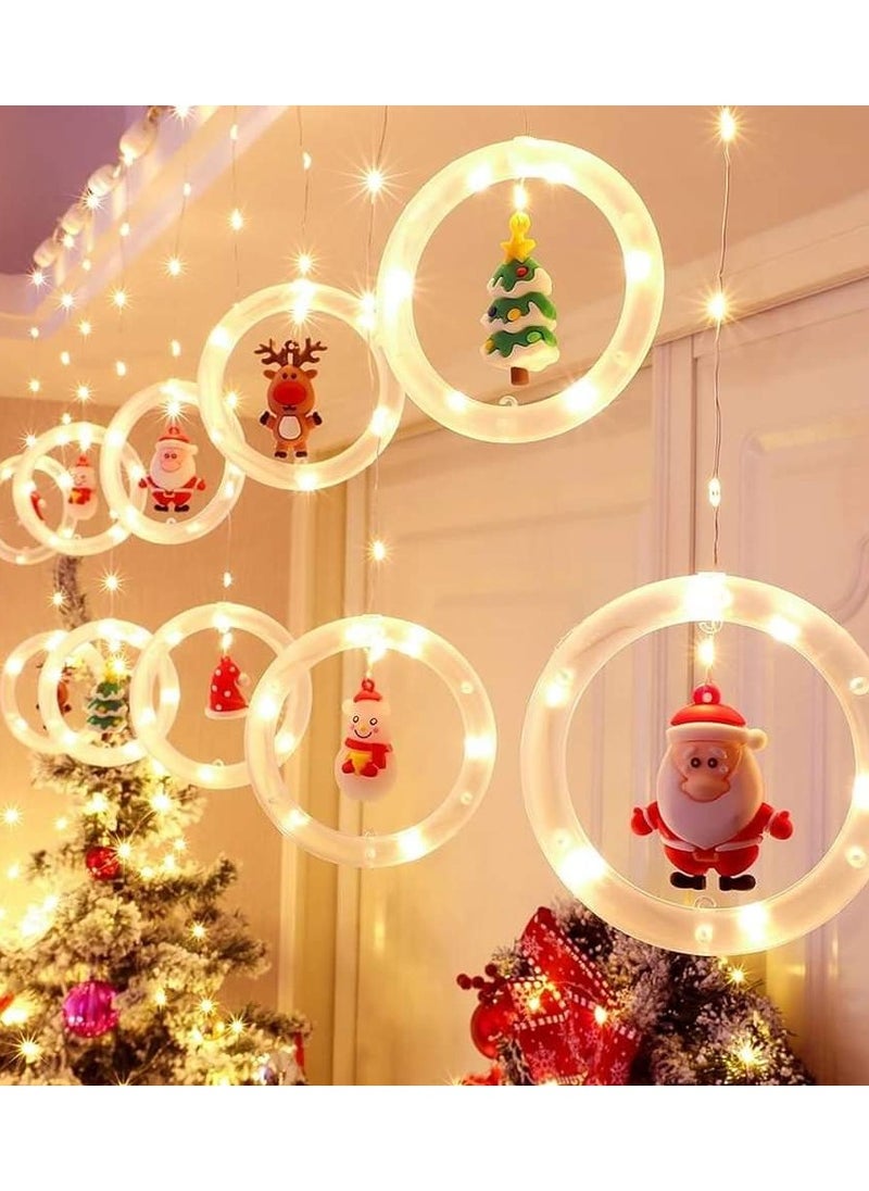 Generic Jar curtain, Christmas crystal rings, luminous material, plastic, with bulb plug and mod device. Number: 10 rings. Size: 3 meters.  - Image 1