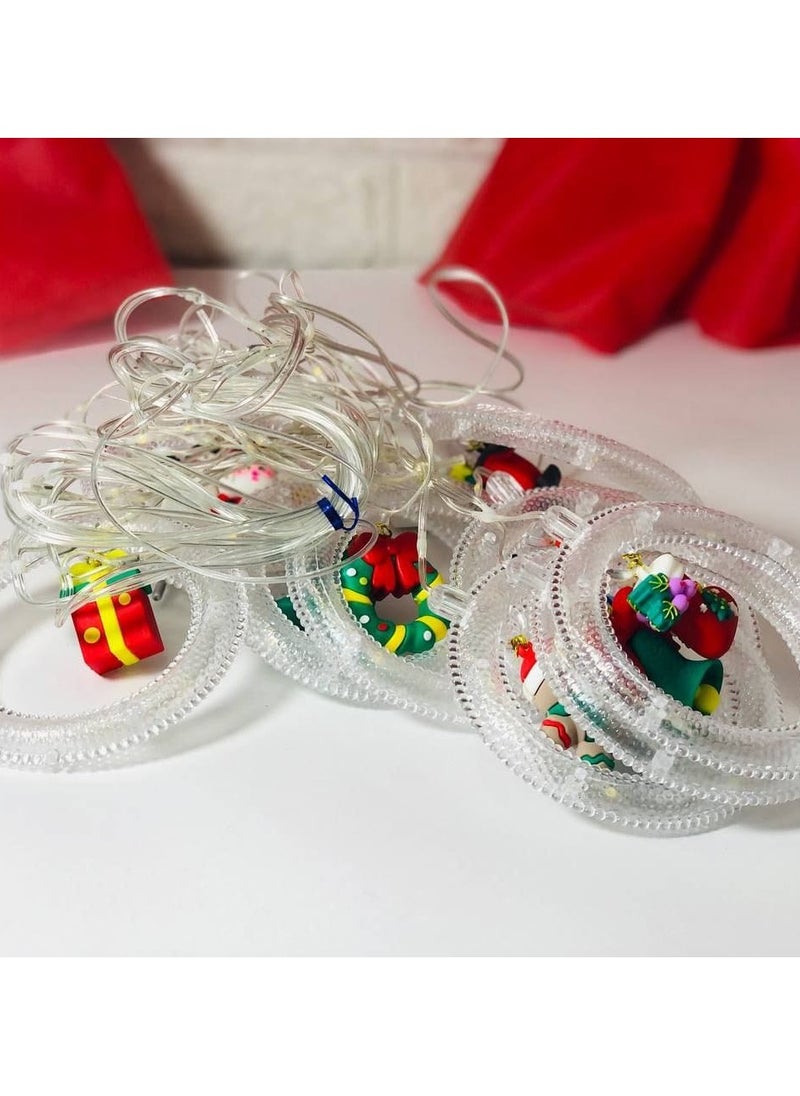 Generic Jar curtain, Christmas crystal rings, luminous material, plastic, with bulb plug and mod device. Number: 10 rings. Size: 3 meters.  - Image 3