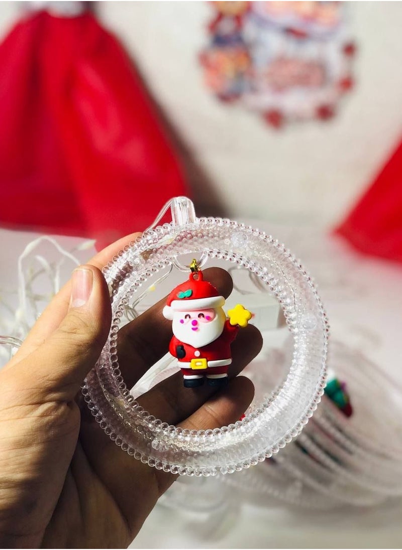 Generic Jar curtain, Christmas crystal rings, luminous material, plastic, with bulb plug and mod device. Number: 10 rings. Size: 3 meters.  - Image 4