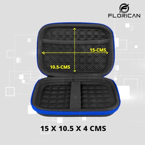 FLORICAN External Hard Drive Case Shell 2.5-Inch Hard Drive Portable Storage Organizer Bag for Earphone USB Cable Mobile Charger Hard Disk - Double Padded WD Seagate Sony Dell Toshiba - Image 5