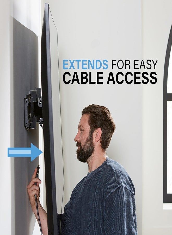 SANUS Extendable Tilting TV Wall Mount for 32”–90” TVs up to 110 lbs – 5.2” Extension for Easy Cable Access and Added Tilt, Tool-Free Tilt to Reduce Glare, Low Profile Design - Image 4