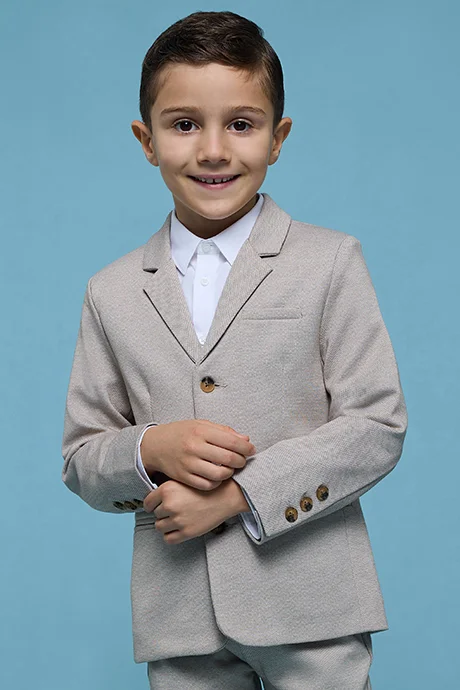 R&B Textured Single Breasted Blazer with Button Closure