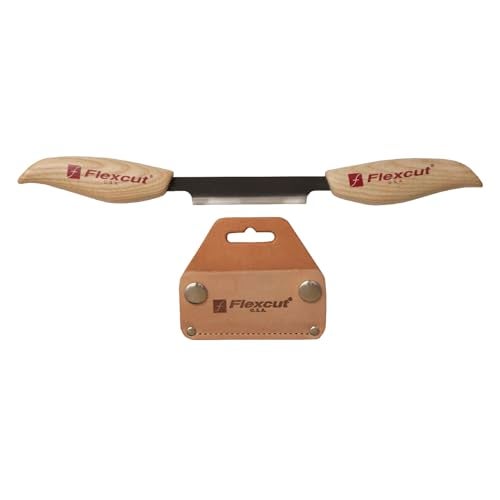 Flexcut Wood Carving Tools 3-Inch Draw Knife KN25, Straight 1095 High Carbon Steel Blade | Includes Leather Sheath | Made in The U.S.A. - Image 1