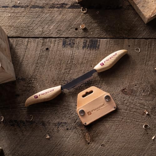 Flexcut Wood Carving Tools 3-Inch Draw Knife KN25, Straight 1095 High Carbon Steel Blade | Includes Leather Sheath | Made in The U.S.A. - Image 5