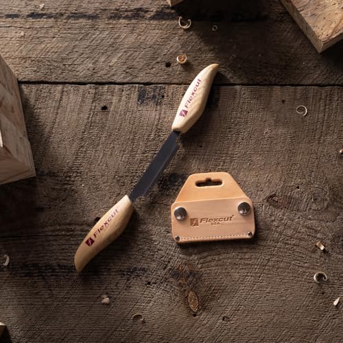 Flexcut Wood Carving Tools 3-Inch Draw Knife KN25, Straight 1095 High Carbon Steel Blade | Includes Leather Sheath | Made in The U.S.A. - Image 4