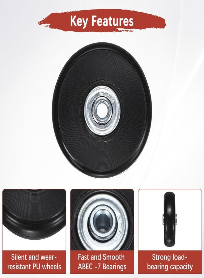 TIXIPEM Luggage Suitcase Replacement Wheels [2pcs] - 60 x 17 mm Rubber Scooter Wheels Repair Kit W/ABEC-7 Bearings and 6mm Axles for Trolley & Carry-on Roller Travel Suitcases - [Black] - Image 5