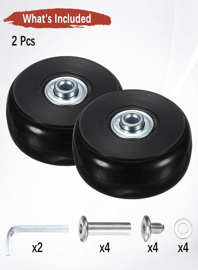 TIXIPEM Luggage Suitcase Replacement Wheels [2pcs] - 60 x 17 mm Rubber Scooter Wheels Repair Kit W/ABEC-7 Bearings and 6mm Axles for Trolley & Carry-on Roller Travel Suitcases - [Black] - Image 4