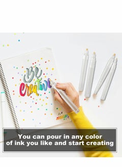 Y&D Empty Refill Paint Markers Blank Refillable Pens, Marker for Painting Transparent Pen Tube, Fill with Your Own Art Acrylic, Oil and Watercolor Crafts Kit 5 PCS  - Image 4
