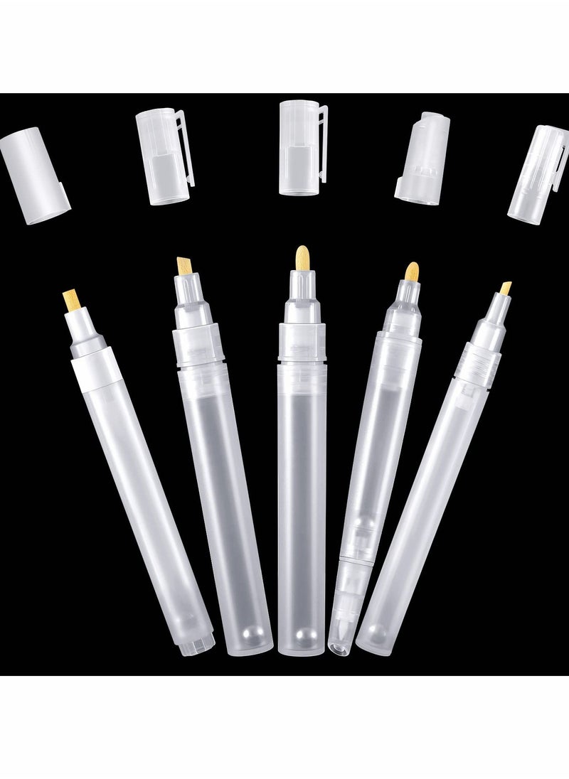 Y&D Empty Refill Paint Markers Blank Refillable Pens, Marker for Painting Transparent Pen Tube, Fill with Your Own Art Acrylic, Oil and Watercolor Crafts Kit 5 PCS  - Image 1