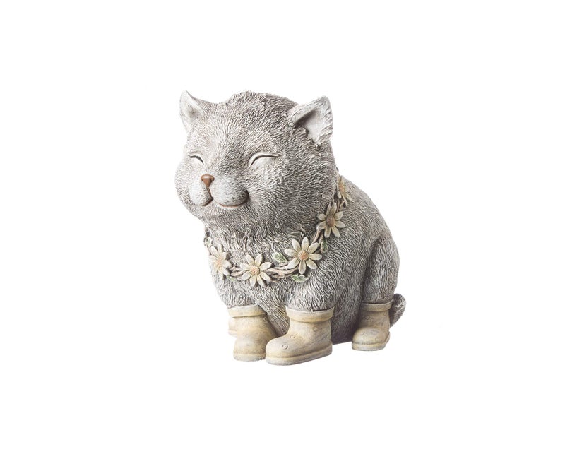 Roman Giftware Inc., Pudgy Pals Collection, Cat in Rain Boots Statue, 7.75H,Decorative, Garden Gift, Home Outdoor Decor - Image 1