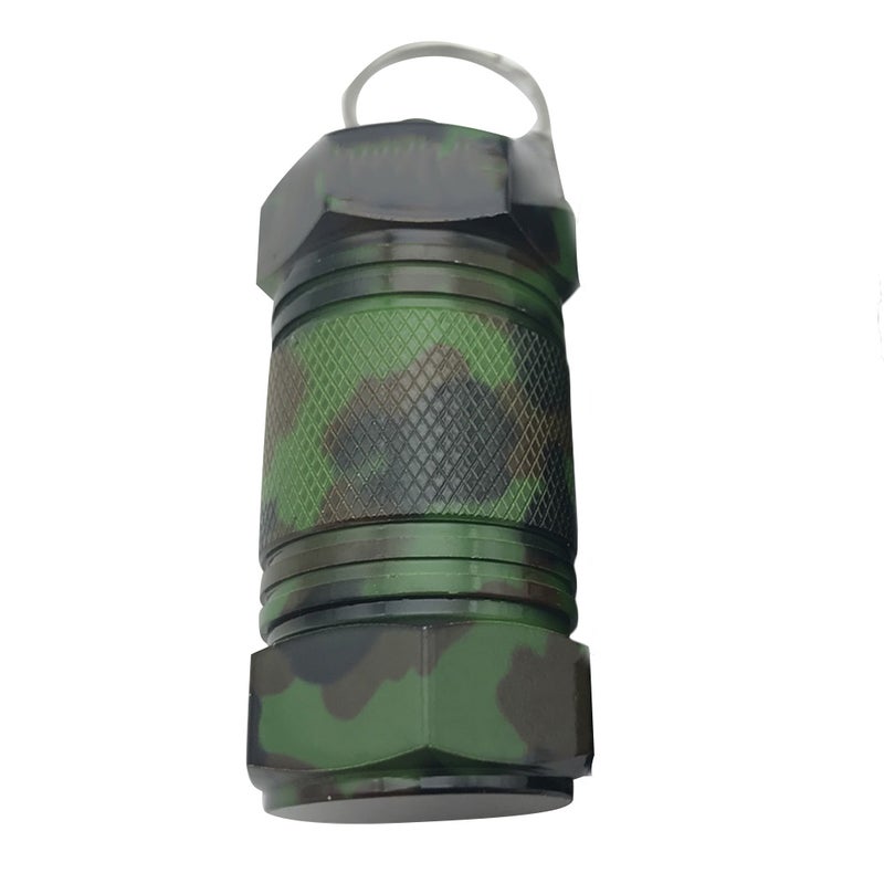 Mini Portable Aluminium Alloy Pillbox Key Ring Waterproof Medicine Container Bottle(Army Green) - Image 1