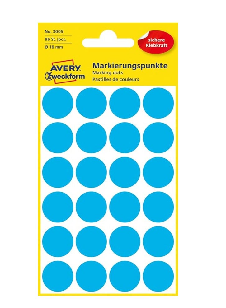 Avery Zweckform 3004 Coding Dots (96 – 18 mm Diameter) blue blue - Image 1