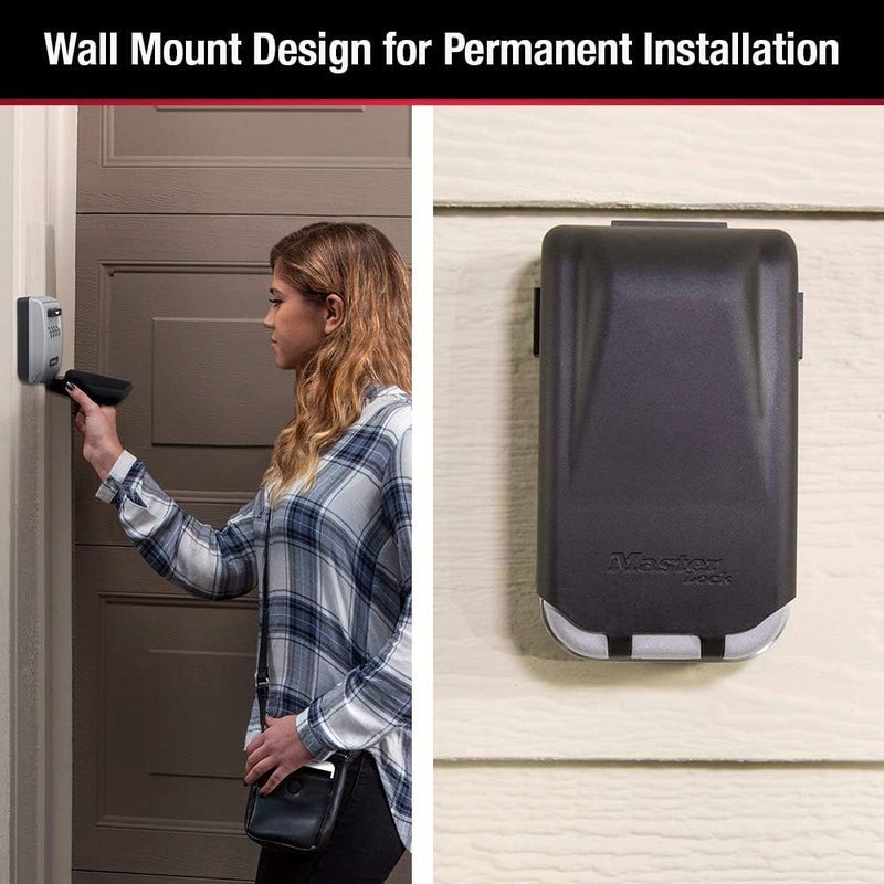 MasterLock 5425D Set Your Own Combination Wall Mount Lock Box with Light Up Dials, 6 Key Capacity, Black - Image 3