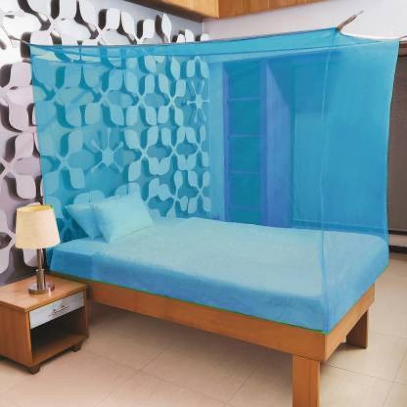 Neekshaa Combo Pack Mosquito Net for Single Bed Polyester Mosquito Net for Baby | Bedroom | Family_Size-6x3 FT_Color-Blue - Image 2