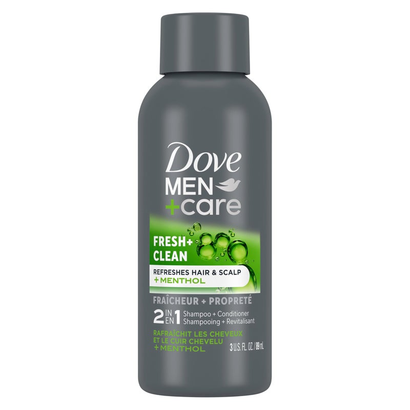 Dove Men+Care DOVE MEN + CARE Fortifying 2 in 1 Shampoo and Conditioner Fresh and Clean with Caffeine for Normal to Oily Hair Helps Strengthen Thinning Hair 3 oz - Image 1