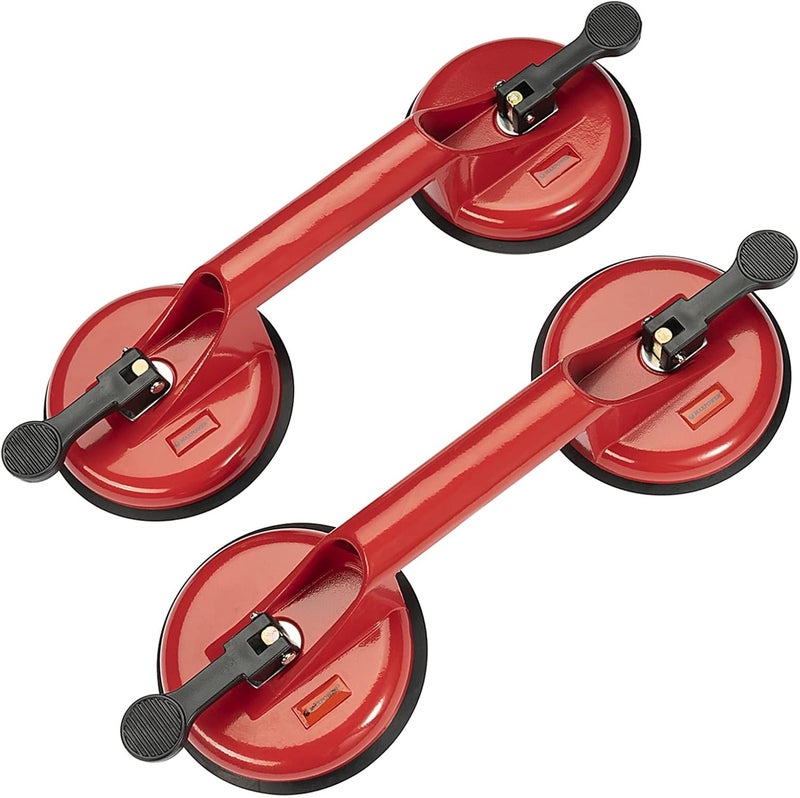Maxpower MAXPOWER 2 Pack Double Claw Glass Suction Cups Aluminum Alloy Vacuum Lifters with Quick Release and Locking Lever for Mirror Window Tile Granite and Metal Lifting  - Image 1