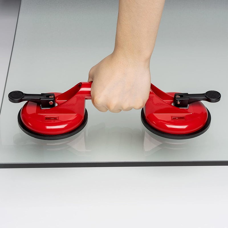 Maxpower MAXPOWER 2 Pack Double Claw Glass Suction Cups Aluminum Alloy Vacuum Lifters with Quick Release and Locking Lever for Mirror Window Tile Granite and Metal Lifting  - Image 5