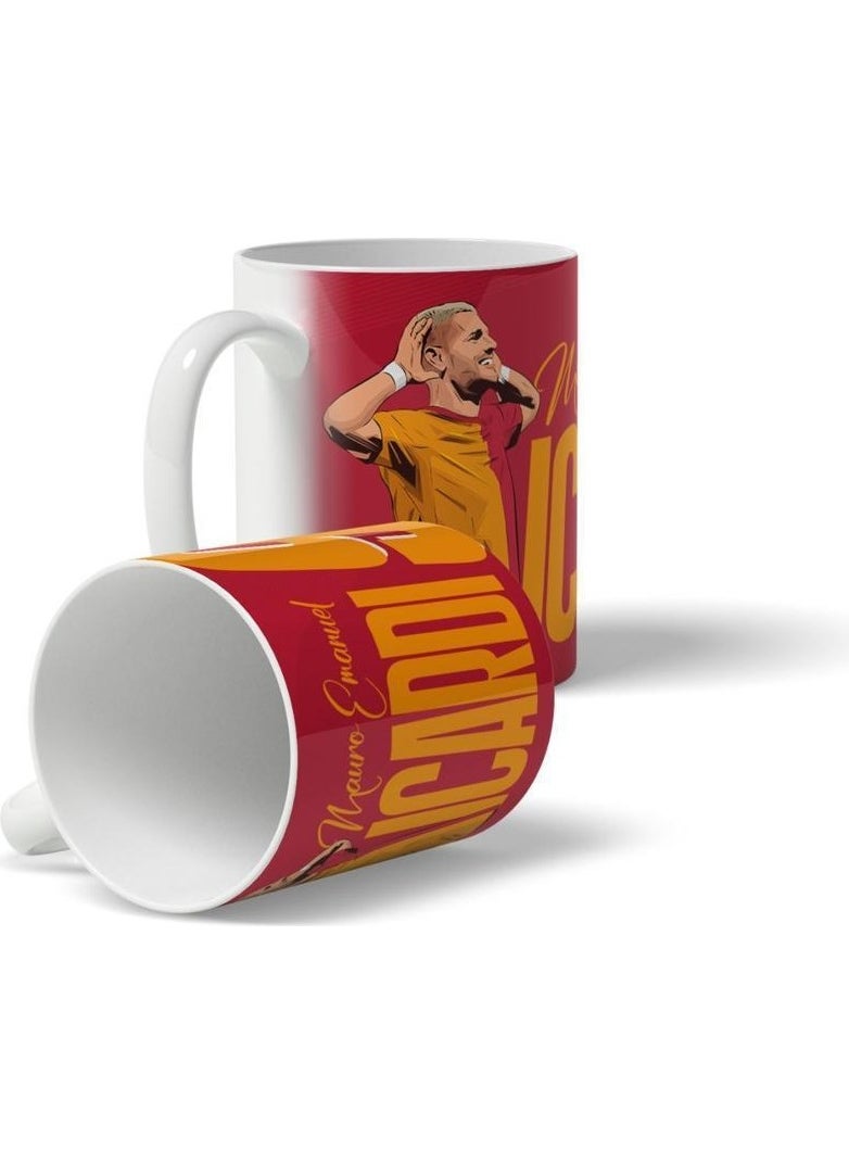 Offside - Mauro Emanuel Icardi Red Design Printed Mug - Image 1