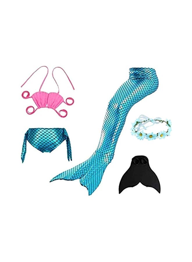 NIBEMINENT 5-Piece Mermaid Swimming Suit With Bikini Set 130cm - Image 1