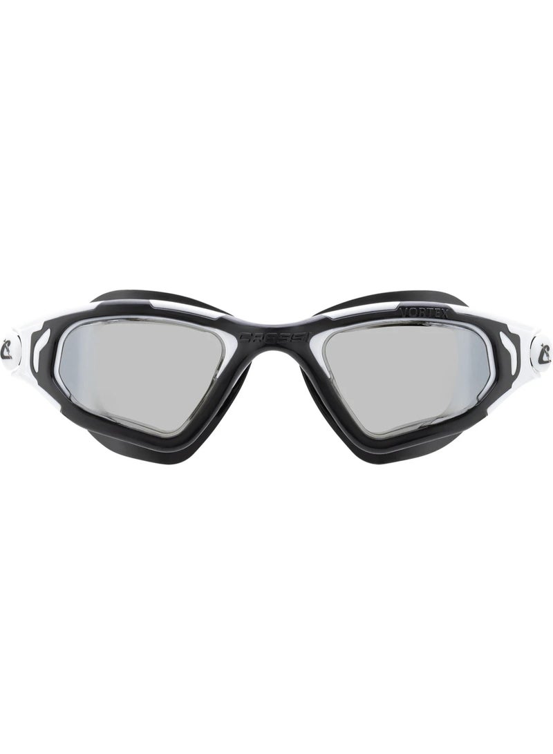 Cressi Vortex Swim Goggles Black/White/Silver Mirrored Lens - Image 2