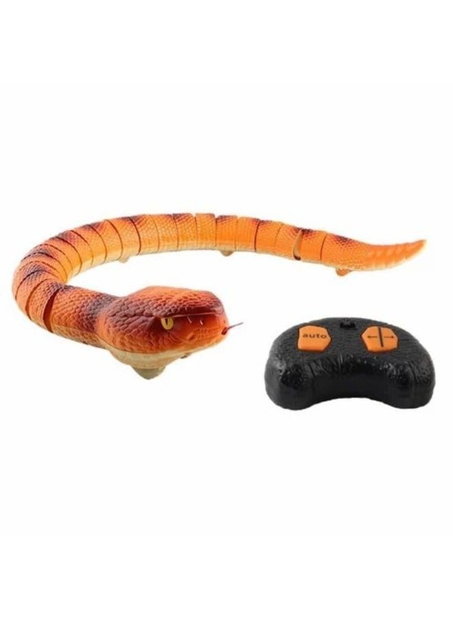 Realistic Infrared Remote Control Snake Toy Rechargeable Rattlesnake with Retractable Tongue  Swinging Tail Perfect for Kids  Parties and Birthday Gifts - Image 1