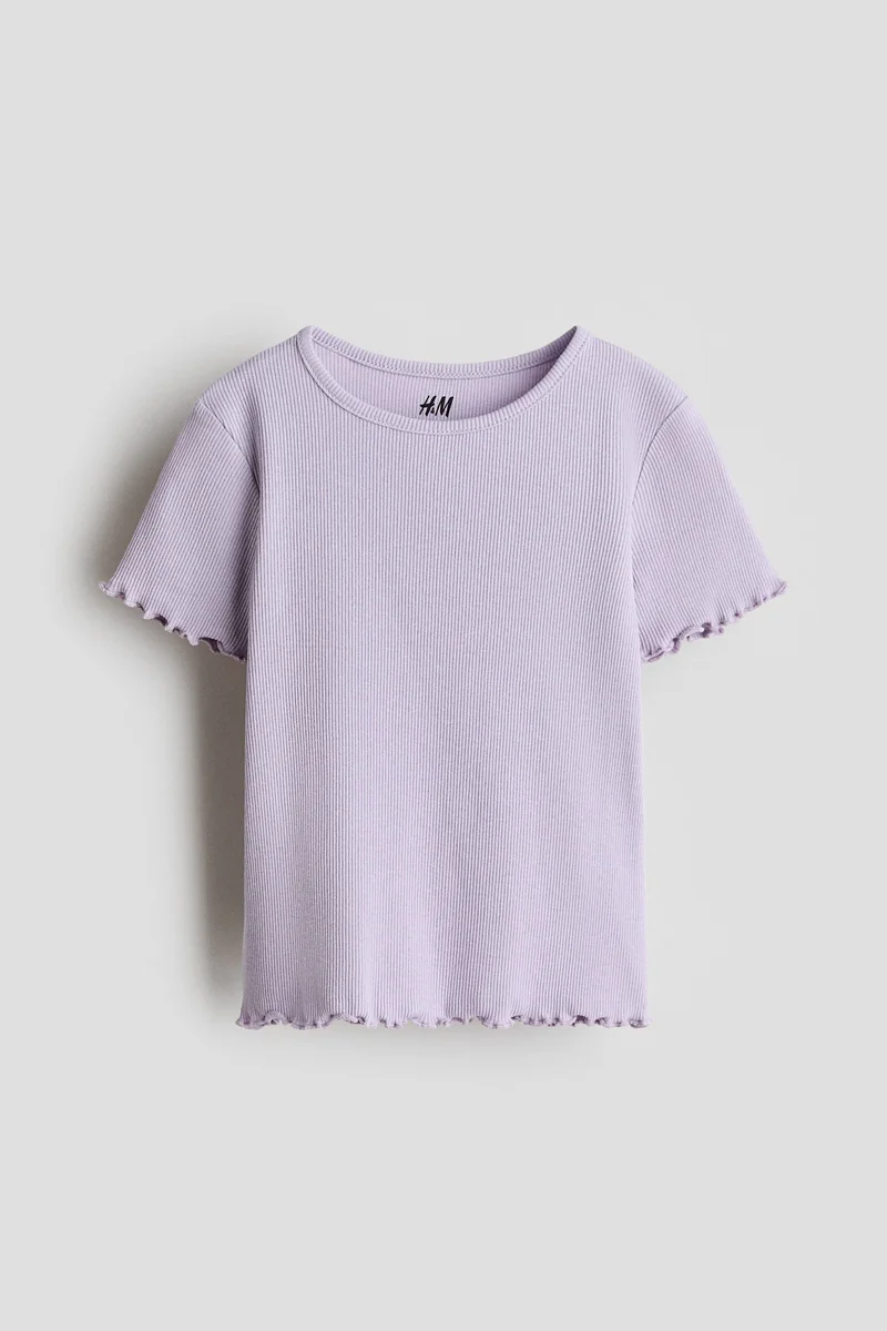 H&M Overlocked ribbed T-shirt