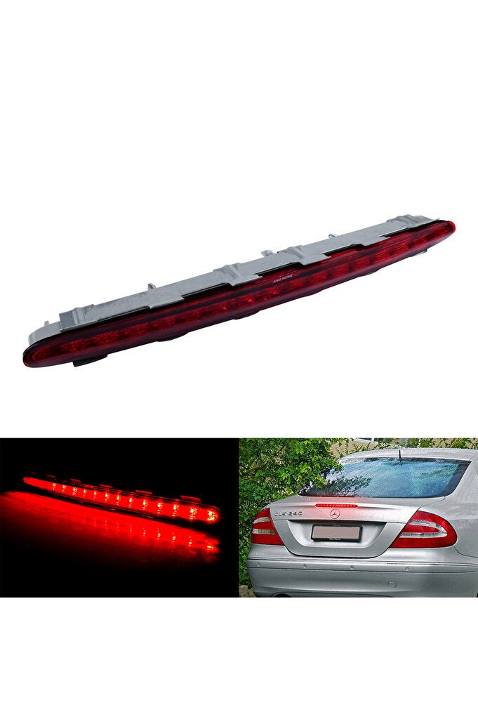 ريحني الأحمر لمرسيدس بنز CLK W209 2002-2009 أحمر LED خلفي ثالث ثالث لثانية ضوء توقف فرامل عالي المستوى - Image 1