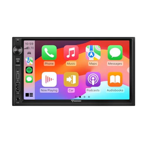 Eonon 4+64GB Android 14 Car Stereo-Double Din 7" Touchscreen with Wireless CarPlay & Android Auto, Fast Type-C PD/QC Charging, DSP, AHD Backup Camera, Steering Wheel Control-UX7A - Image 1