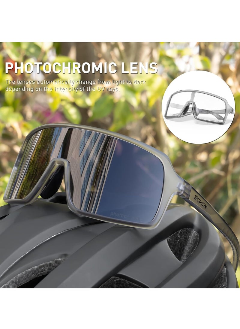 Generic - SCVCN Cycling Glasses, Photochromic Sports Sunglasses, Clear Road Bike Glasses, TR90 Frame, MTB Cycling Glasses with UV400 Protection, Sports Glasses - Image 1