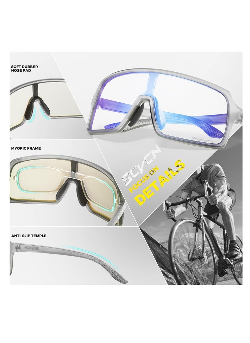 Generic - SCVCN Cycling Glasses, Photochromic Sports Sunglasses, Clear Road Bike Glasses, TR90 Frame, MTB Cycling Glasses with UV400 Protection, Sports Glasses - Image 1