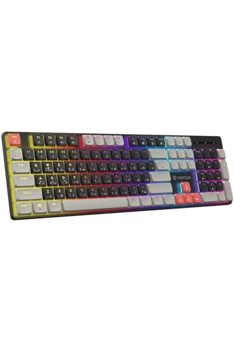 VERTUX Low-profile full mechanical gaming keyboard with 17 LED lighting modes and anti-ghosting keys - Image 2