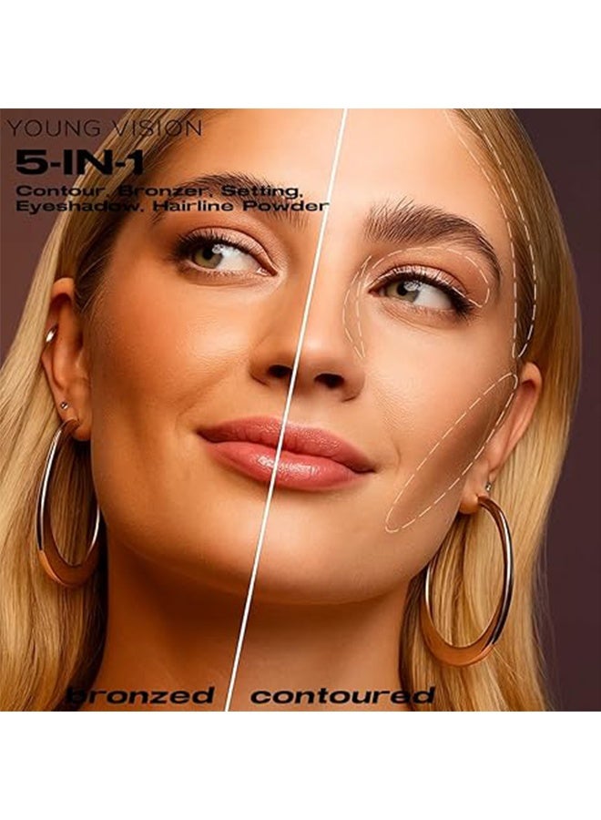 YOUNG VISION Butter Bronzer Powder for Silky Luminous Glow, Matte & Shimmer Finish, Cool-Toned, Hypoallergenic, Cruelty-Free Blush for Face & Body,#01 - Image 3