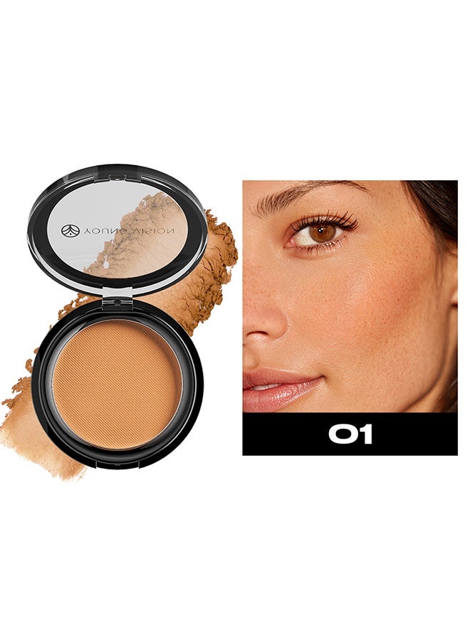 YOUNG VISION Butter Bronzer Powder for Silky Luminous Glow, Matte & Shimmer Finish, Cool-Toned, Hypoallergenic, Cruelty-Free Blush for Face & Body,#01 - Image 2