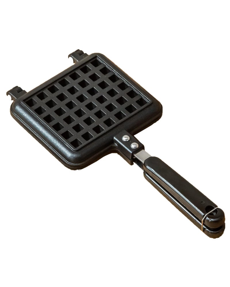 baffect Baffect Nonstick Cast Aluminum Stovetop Waffle Iron 57 Inches Camping Waffle Maker Pan Portable Stove Top Aluminum Waffle Maker Pan for Family Breakfast Baking 