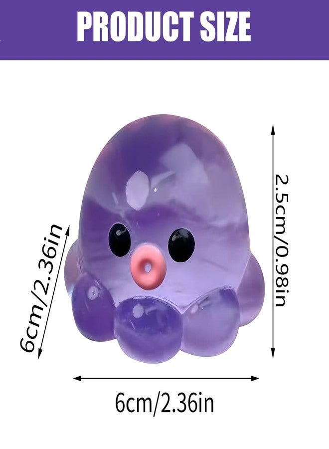 BharatBazaar Squishy Toy, Stress Relief Toys Adults, Anxiety Relief Toys, Office Stress Relief Toys, Purple Octopus Squeeze Figure for Desk Use, Comes with Bubble Blowing Tool - Image 2