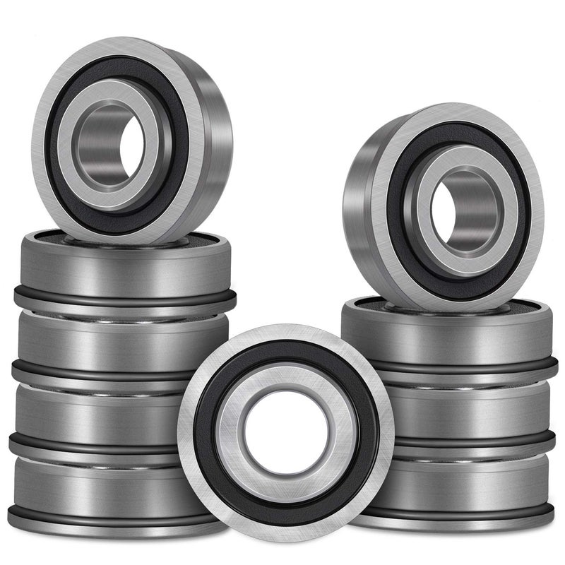 Bonbo 10Pcs Flanged Ball Bearings ID 3/4" x OD 1-3/8" for Lawn Mower, Wheelbarrows, Carts, Hand Trucks Wheel Alternative to 532009040, AM118315, AM127304, 10513, 251210 Etc, Deep Groove Ball Bearing - Image 1