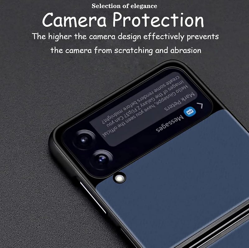 كاست ويف جراب جلدي فاخر مناسب لهاتف Samsung Galaxy Z Flip 3، لوحة مناظر طبيعية جميلة للنساء، رسم جلدي + واقي قلاب صلب من البولي كربونات لهاتف Galaxy Z Flip 3 5G 2021 Galaxy - Image 4