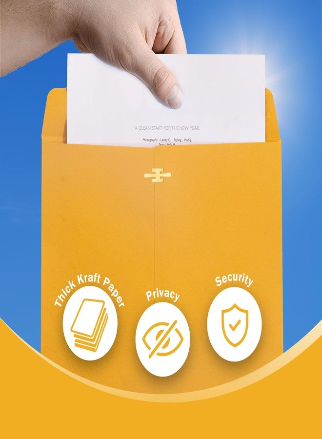 Goefun 10x13 Clasp Envelopes 20 Pack, Manilla Envelopes 10x13-100GSM Kraft Paper, Large Brown Yellow Mailing Envelopes with Clasp and Gummed Seal for Office - Image 4