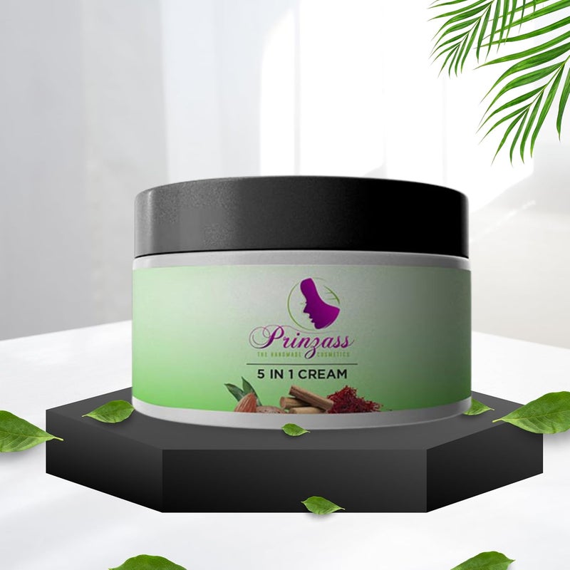 Prinzass The Handmade Cosmetics PRINZASS 5 in 1 Anti Ageing Radiant Moisturising Cream Face Cream for Women Men Fights Wrinkles Dullness Fine lines Tan removal 50g  - Image 1