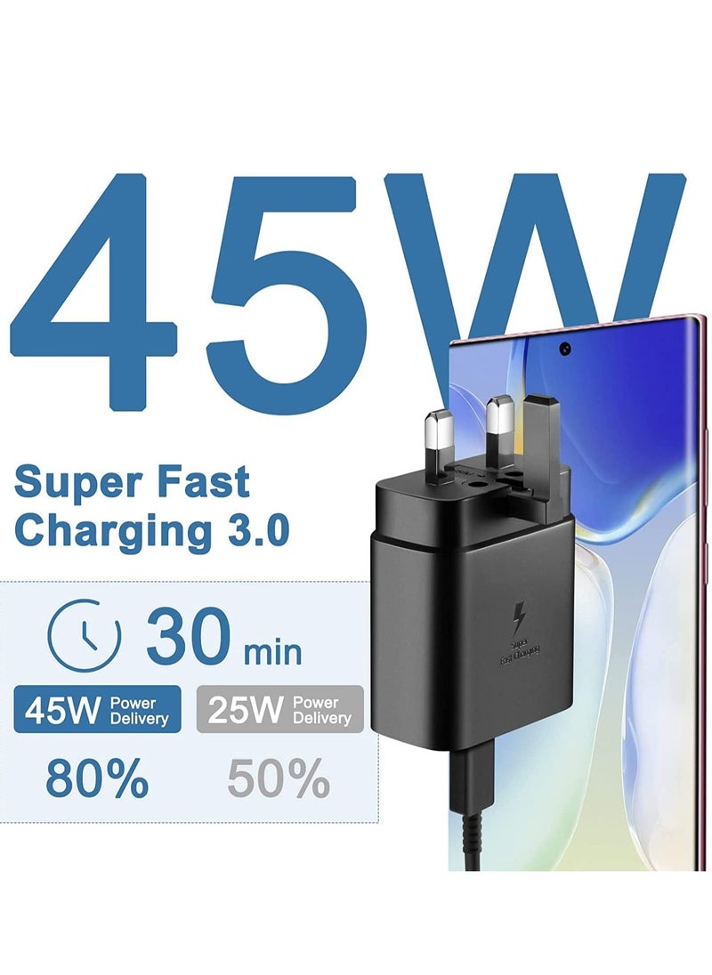 NYORK - 45W USB C Super Fast Charging Charger - Compatible with S25 S24 S23 S22 S21 S20 Ultra, S24+ S23+ S22+ S21+, A53, A15, A 55, A54 - Type C Power Adapter, - Image 1