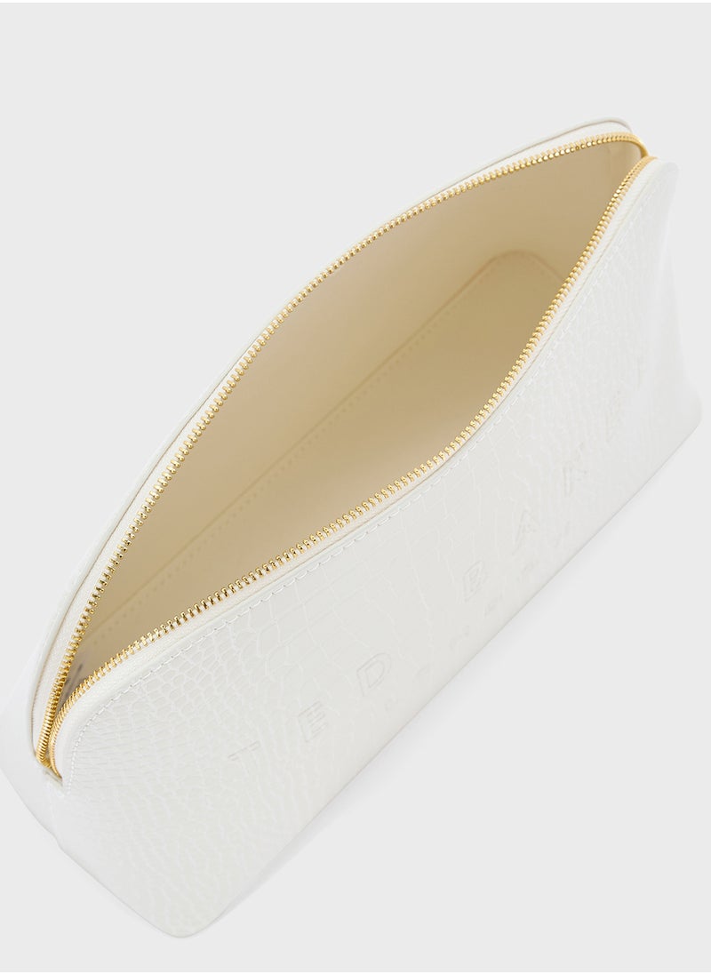 Crocana Croc Detail Debossed Washbag