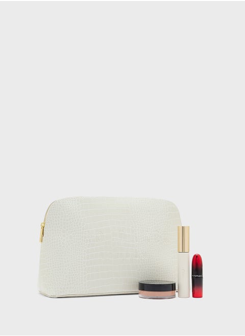 Crocana Croc Detail Debossed Washbag