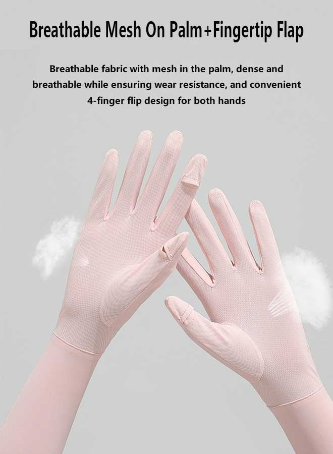 1 Pairs UV Long Sun Gloves Women's Sunblock Driving Gloves Non Slip Full Finger Arm Sun Protective for Outdoor Sports  - Image 2
