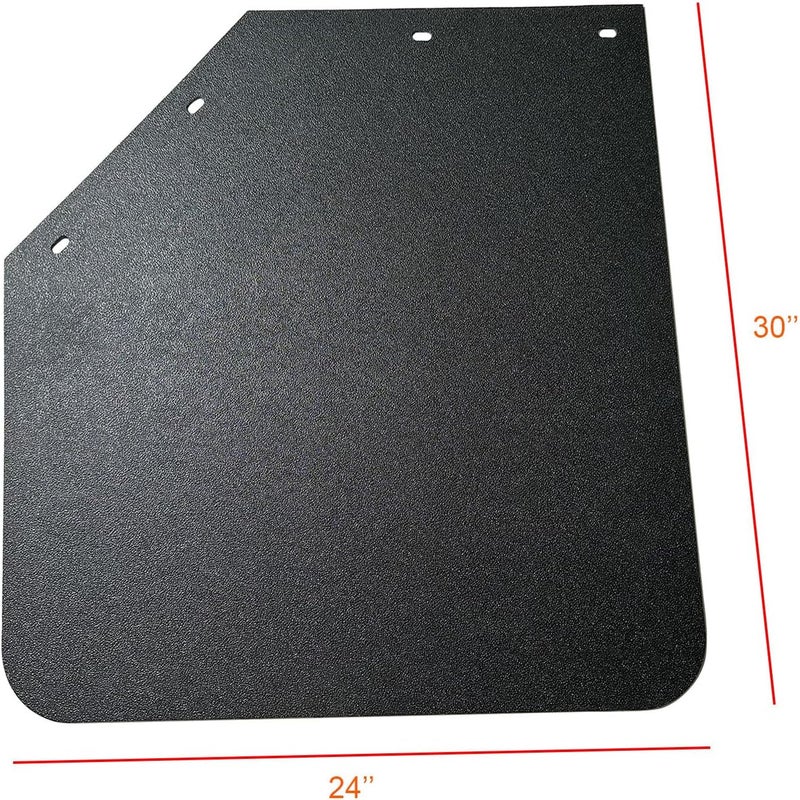 IBESTWOLF 2PCS Universal Heavy Duty Polymer Mudflaps 24x30 Inch Black Angled Splash Guard for Semi Trucks - Image 5