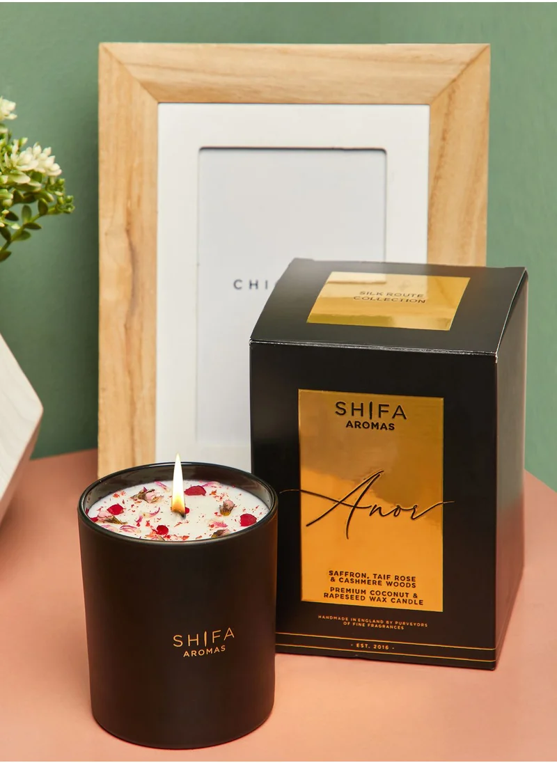 Shifa Aromas Saffron, Taif Rose & Cashmere Woods Candle 300Ml